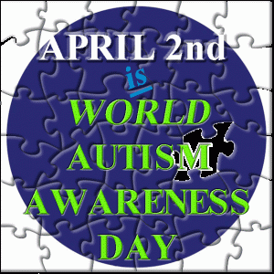 April 2nd is World Autism Awareness Day over a puzzle shaped like a globe