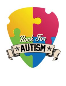Rock for Autism benefiting ARROAutism logo of puzzle piece heart